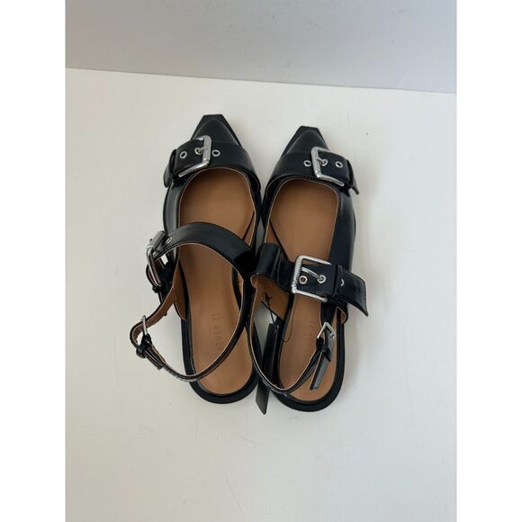 Forever 21 Faux Patent Leather Pointed Toe Buckle Flats - Picture 3 of 6